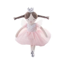 34cm cute pink ballerina girl plush toy dress princess skirt doll quality plush doll kids home decoration washable birthday gift