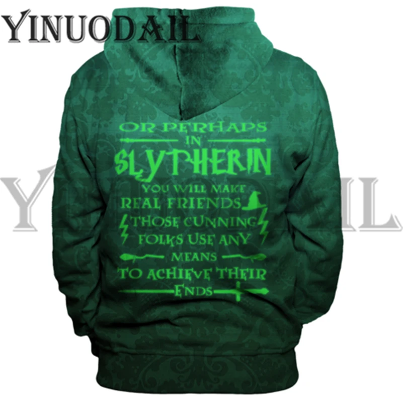 YINUODAIL мужские спортивные толстовки Wizardry 3D Толстовка Хогвартс Ravenclaw Слизерин комплект уличная Косплей Костюм