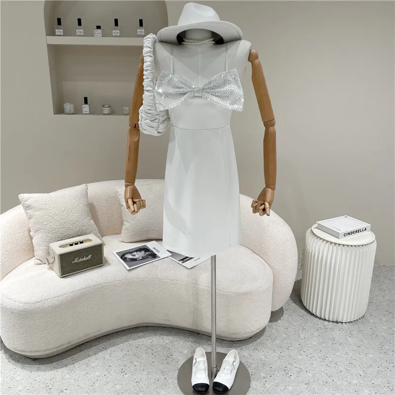 

Women's Spring Summer 2021 Niche Design Fashion Design Sense Backless Dress Niche Design Bows And Suspenders Dress