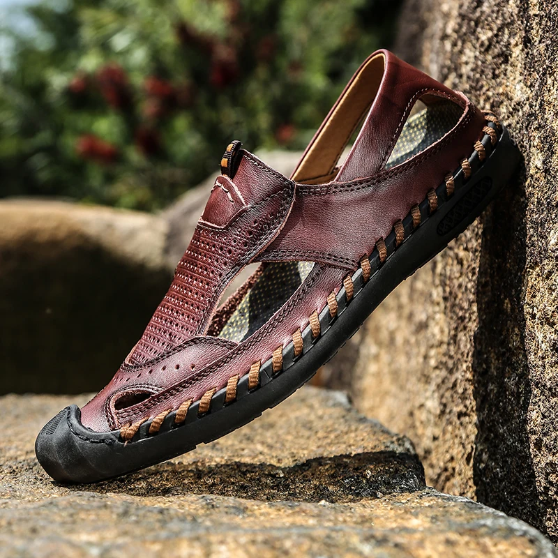 

zomer sandles zomerschoenen sandals verano comfort shoe flops heren para zapato leather mannen Mens male breathable schoenen de