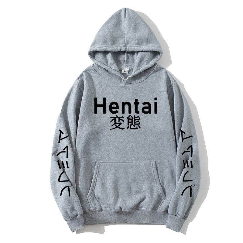 

New Winter Anime Senpai Design Print Fleece Men's Hoodies Sweatshirts Men Women Streetwear Funny Black Hoody Man Winter Clothes