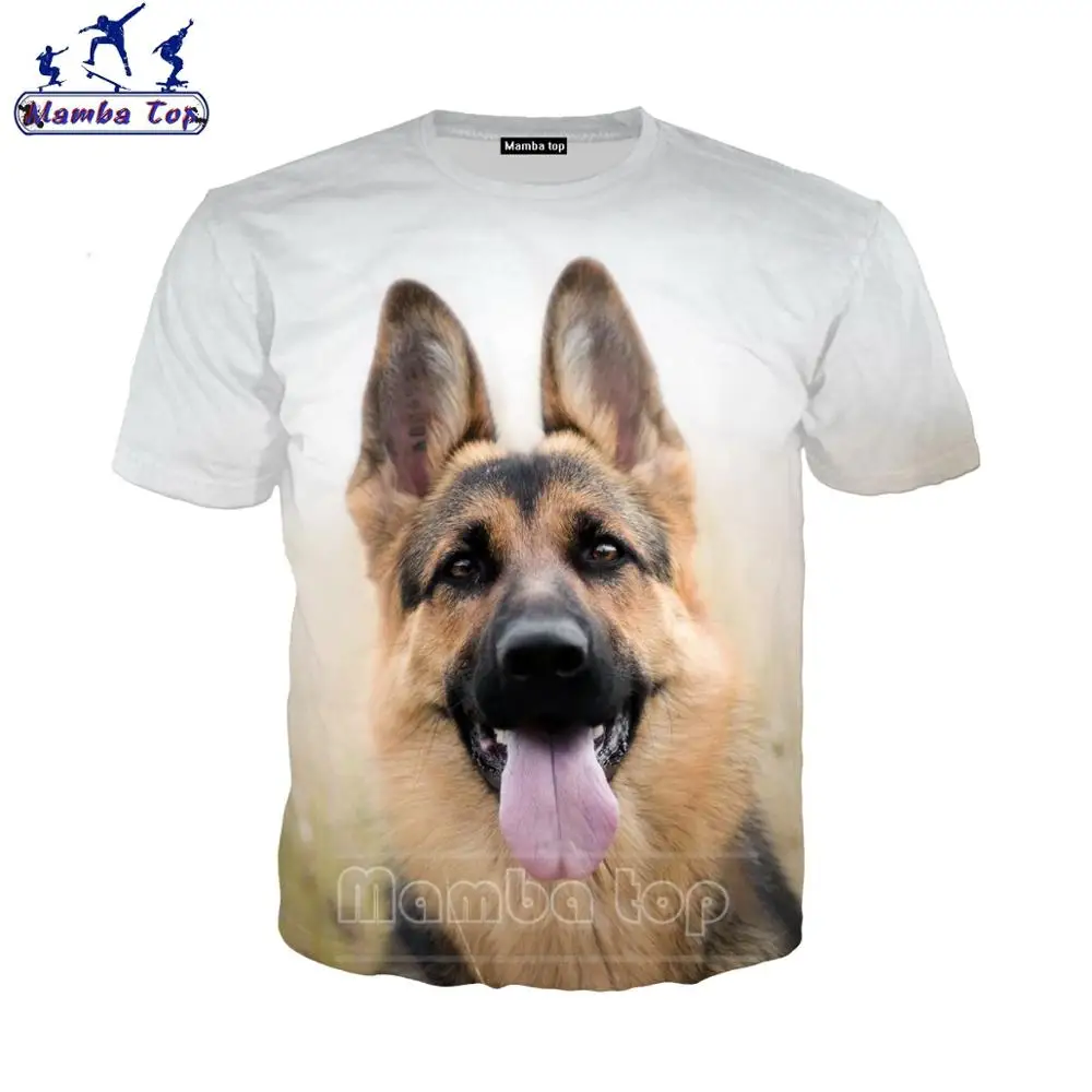 Топ Mamba футболка с 3D-принтом немецкой овчарки мужские футболки изображением