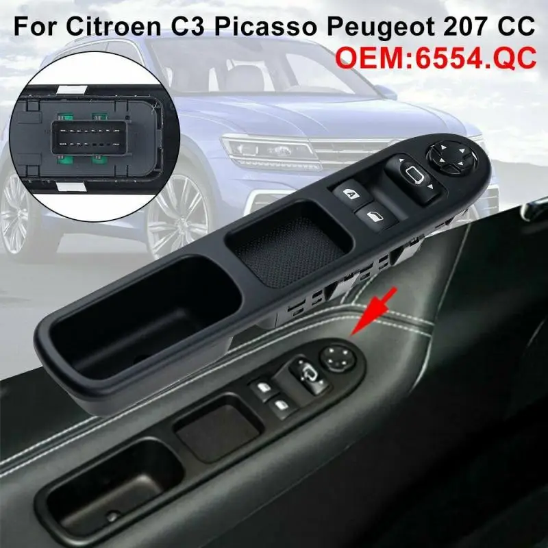 

For Left Front Side/Left Hand Driver Side Power Master Window Switch Control Button For Peugeot 207 6554QC Car Accessories