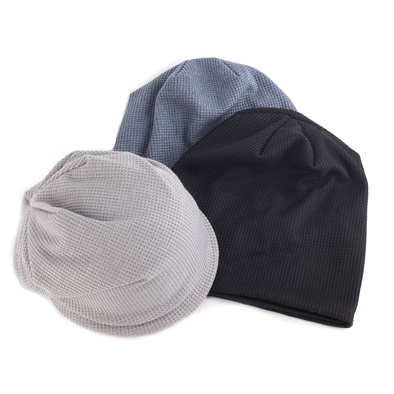 Geebro Новая женская шапка облегающие хлопковые однотонные полосатые шапки с