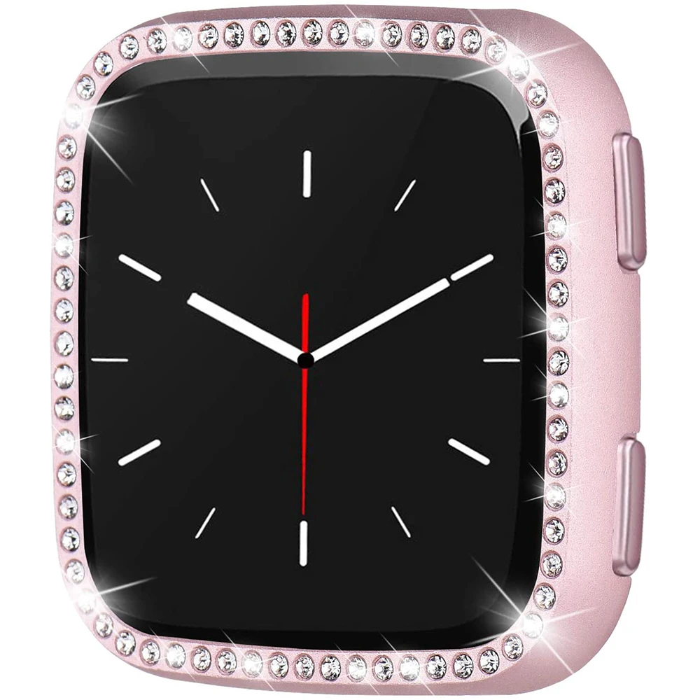 

for Fitbit Versa 2 Case Bling Glossy Girl Dressy Crystal Diamonds PC Protective Bumper Watch Cover Cases for Fitbit Versa 1 Lite