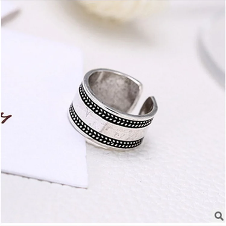 

New Large Smooth Rings for Women Lady Punk Vintage Open Antique Rings Statement Jewelry Anillos