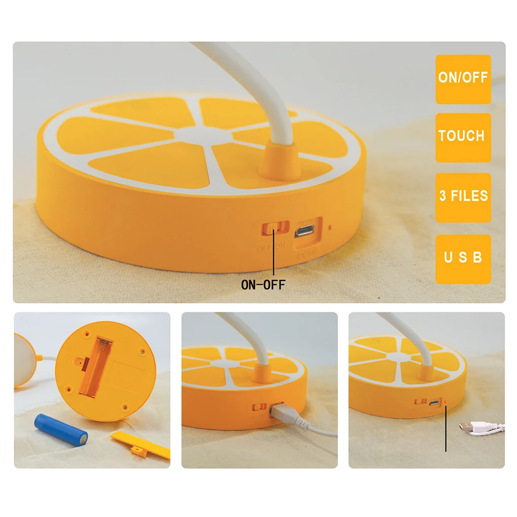 

1pcs Energy-saving Reading Light Table Light Electric USB Rechargeable Desk Lamp 3 Levels Adjustable LED Sensor Table Lamp