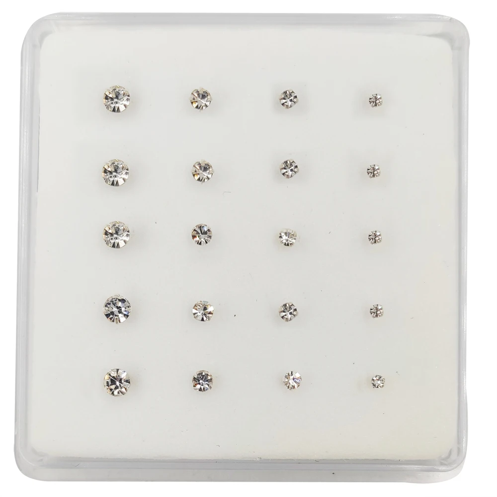 20 шт./упаковка серебряные серьги-гвоздики для носа 1 5 мм 2 0 3