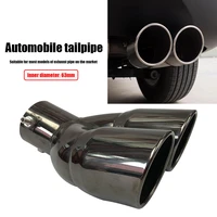 car bent dual exhaust tip bolt on slant cut stainless steel exhaust tailpipe muffler tip black titanium car exterior accessories