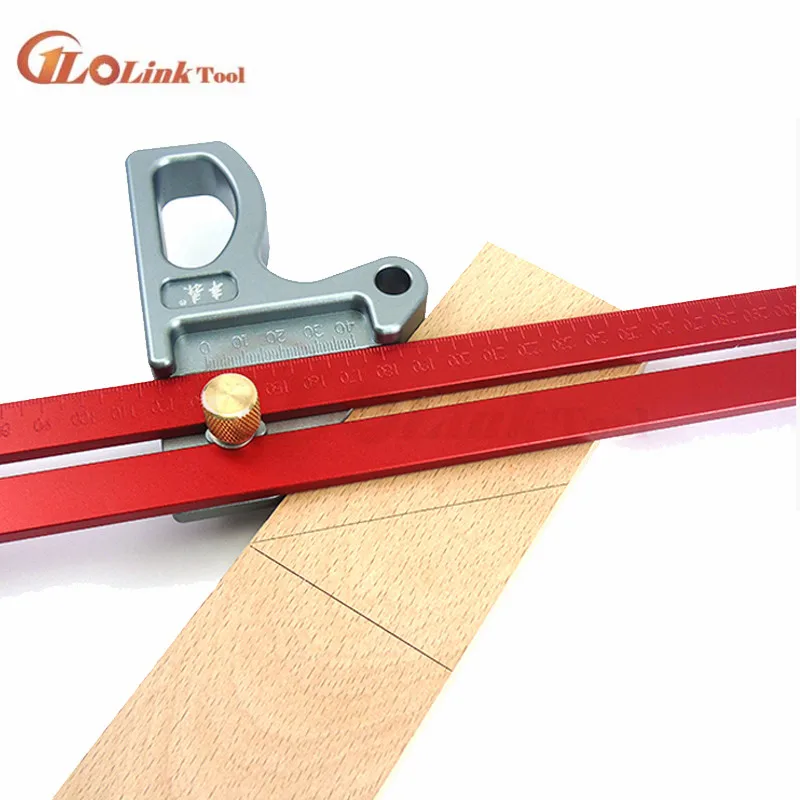 200/300/400mm 45 degree ruler Aluminum Woodworking Ruler Height Ruler Woodworking Scribe Woodworking Scribe Gauge Measuring Tool
