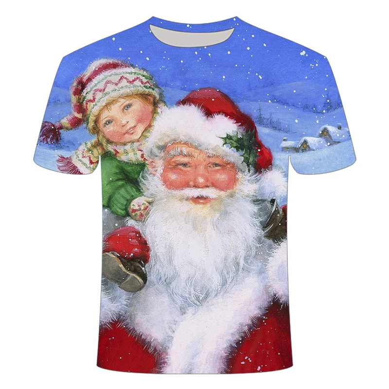 

Christmas gift boy girl 3D printed T-shirt street hip-hop shirt cute and fun sportswear summer T-shirt top 110-6XL