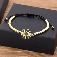 fashion handmade evil eye beads bracelet women girls lucky adjustable cz jewelry crystal hamsa fatima friendship bracelet gift