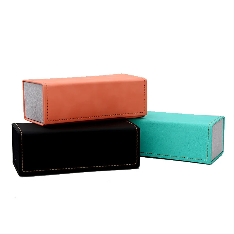 

Eye Box Sunglasses Case Colorful Folding Glasses Case Inner Beaded Velvet Outer Pu Material Mirror Case