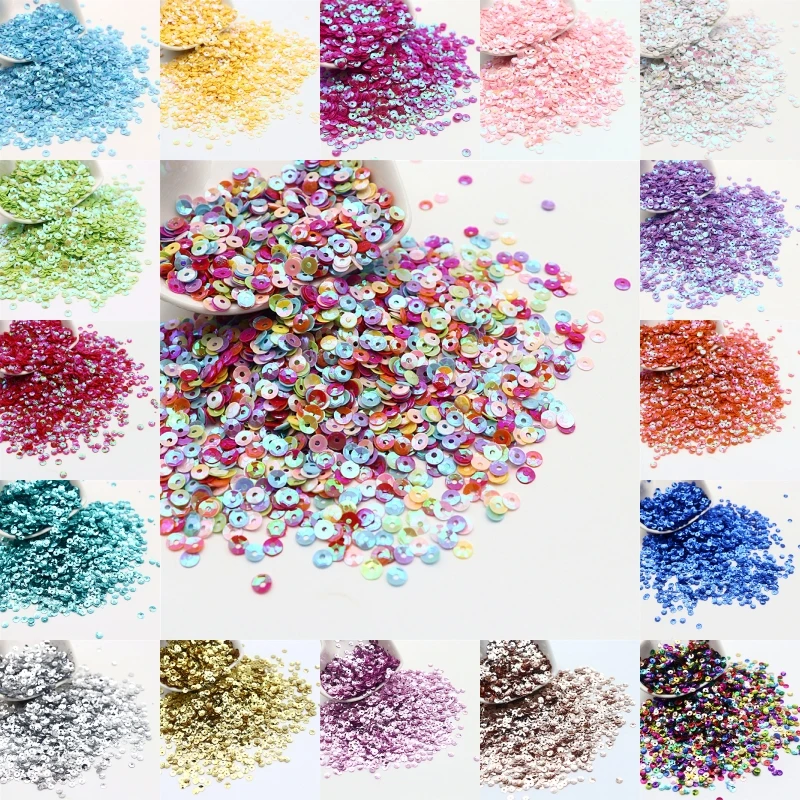 

10 г круглые пайетки из ПВХ, круглые вогнутые цветные объемные пайетки шириной 4 мм, 5 мм, подходят для шитья свадебных поделок, женские аксесс...