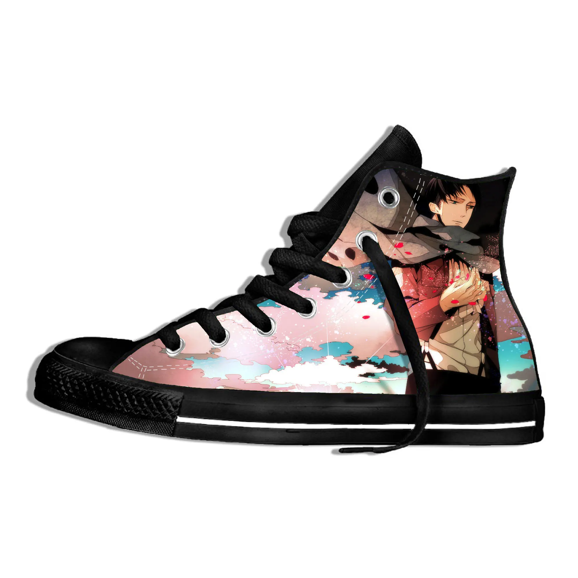 Ботинки женские и мужские высокие из текстиля атака на Титанов повседневные