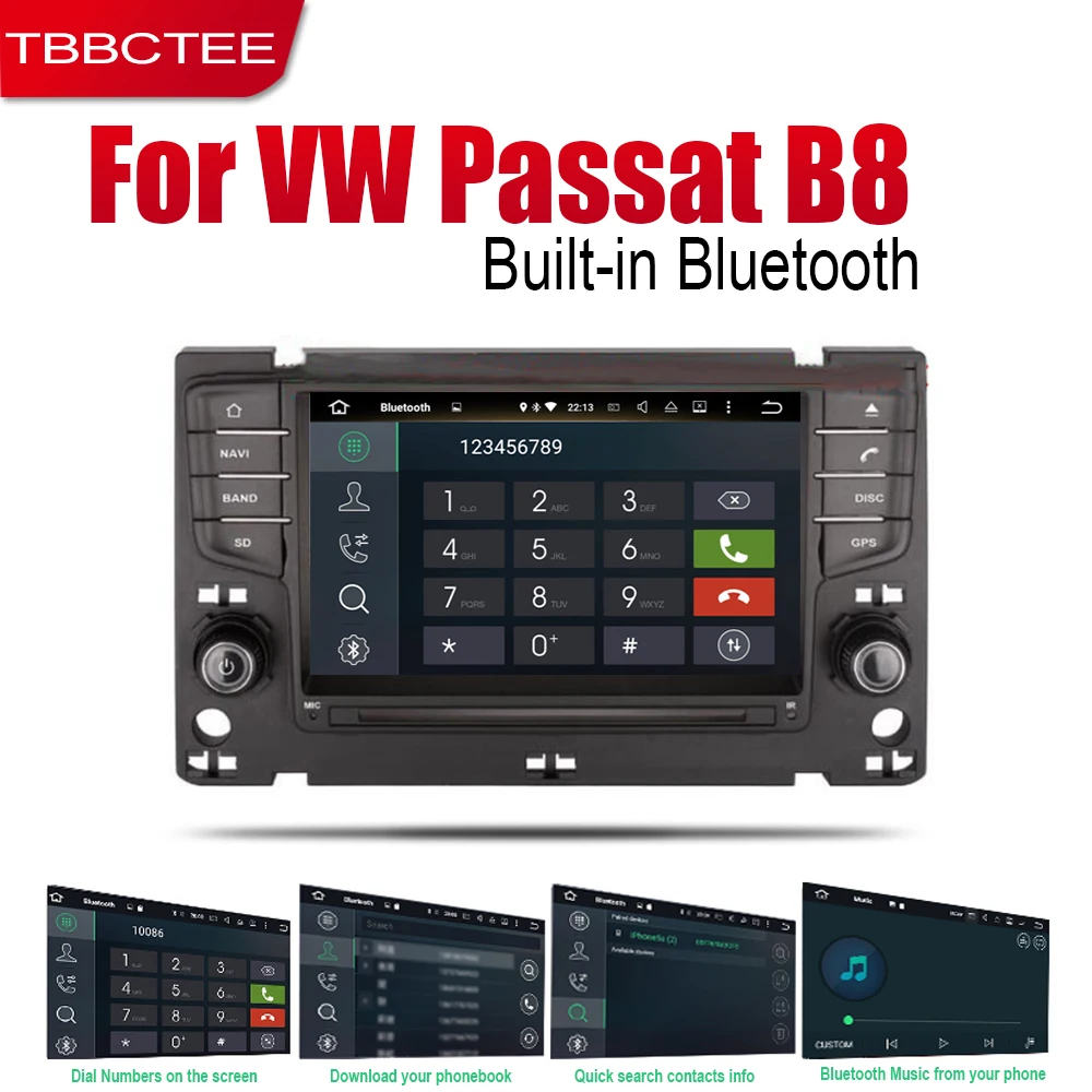 Автомагнитола 2 Din на Android для Volkswagen VW Passat B8 Magotan 2017 2018 2019 автомобильный