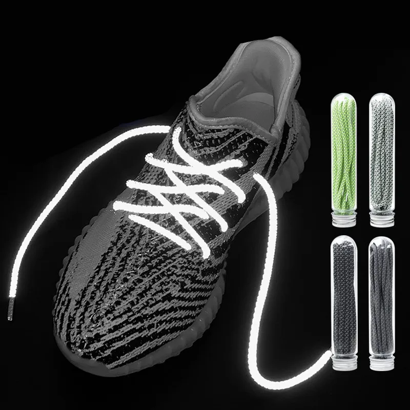 

2021 New 47" High Reflective Shoe Lace 3M Reflective Rope Laces Reflective Run Shoe Laces Glowing Shoelaces for 350 V2 Shoelaces