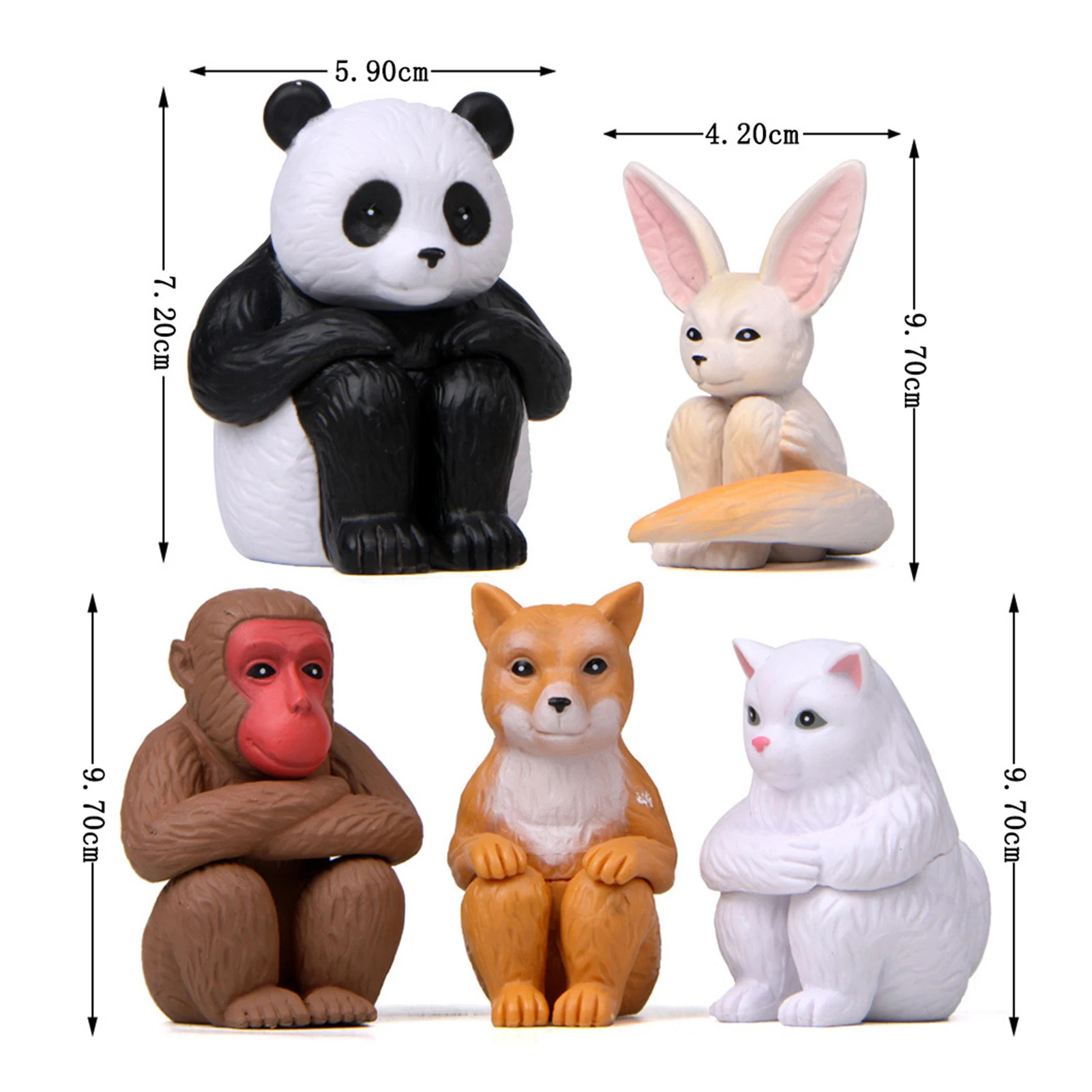 

5Pcs Fresh Japanese Grievance Animal Panda Figure Landscaping Doll Desktop Decor Children Kid toy gift