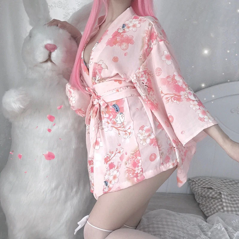 

Japanese Style Retro Floral Female Oriental Haori Yukata Harajuku Skirt Asian Clothes Cherry Blossom Girl Kimono Dress