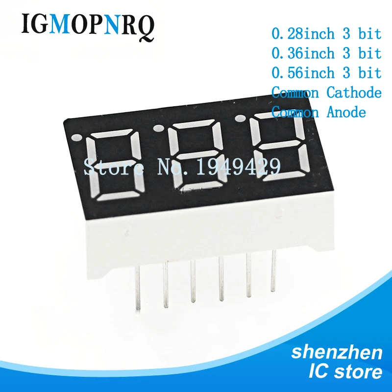 5 шт. 7 сегментный общий катод анод 3 битная цифровая трубка 0 56 дюймов красный
