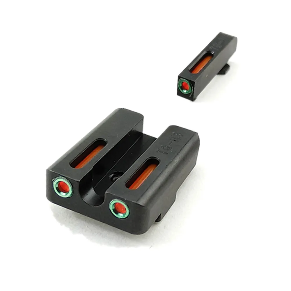 Зеленый Оптическое волокно передние и задние прицелы Набор для Glock 17 19 23 26 9 мм