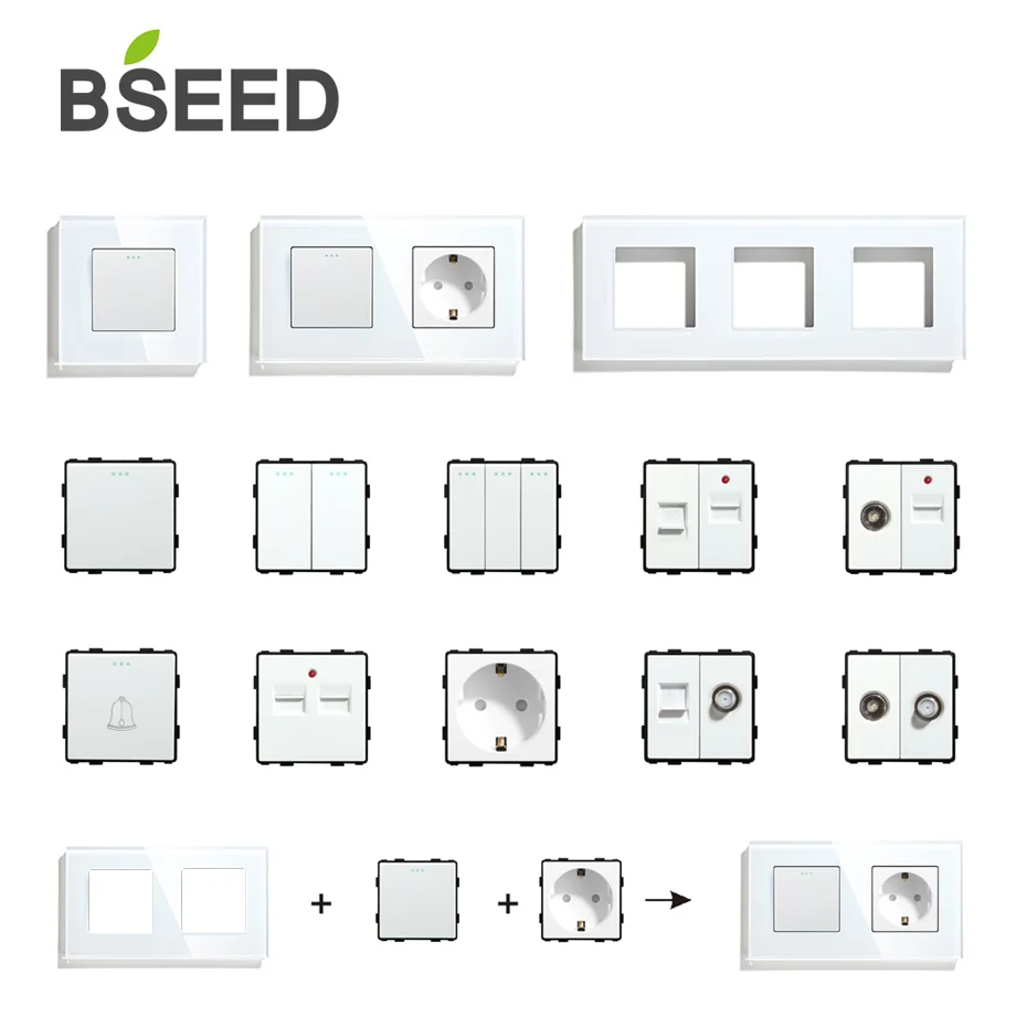 BSEED Mvava DIY английская и Европейская стандартная ТВ спутниковая USB розетка