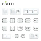 Кнопочный переключатель BSEED Mvava, со стандартным USB-разъемом для спутникового ТВ, со стеклянной рамкой, белого цвета