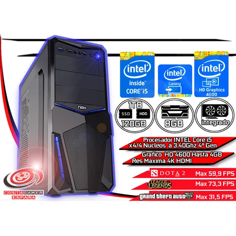 Компьютер игровой ПК студия плоская работа Intel Core i5 4 ° Gen 8 жесткий ГБ DDR3 2 ТБ HDD HD Graphics 4400 + Wifi двойная антенна + Win10