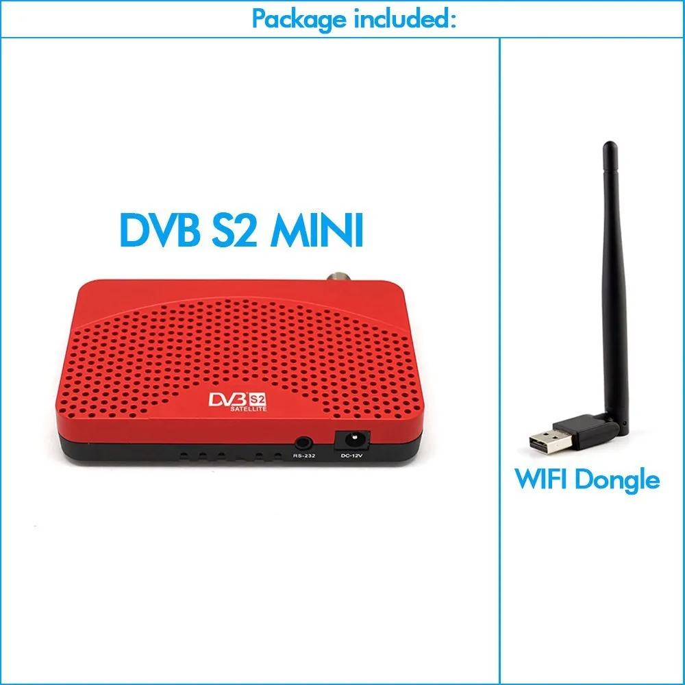 Vmade DVB S2 мини-спутниковый приемник HD цифровой ТВ-тюнер Поддержка WiFi 3g IP tv CS Cccam Youtube DVB-S2 ТВ-приставка - Цвет: DVB-USB WIFI