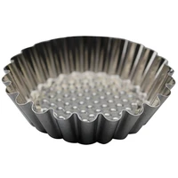 20pcs stainless steel egg tart mold round shape fluted design cupcake baking molds reusable metal muffin baking cups