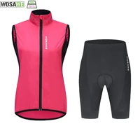 wosawe womens cycling jersey set summer pink black breathable outdoor sports bike mtb short sport wear