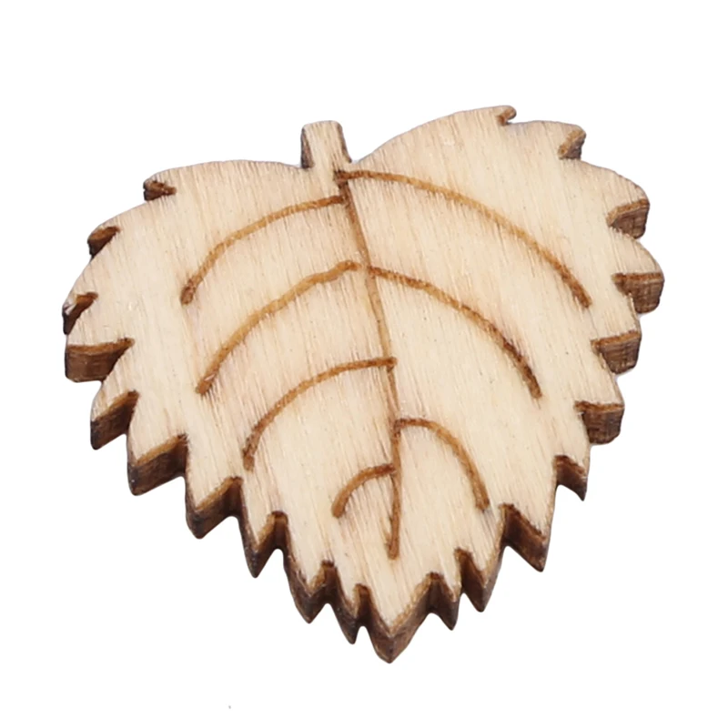50/100pcs Wooden Buttons New Arrival Flower Leaf Shape Mixed Wood Buttons DIY Wood Environmental Decorative Handicrafts