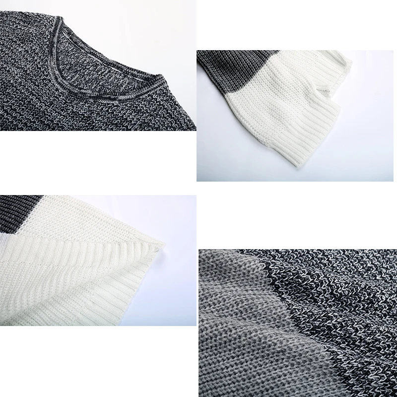 

Women Loose Color Block Sweater Autumn and Winter Women's Knitted Pullover O-neck Long Pullover Women's Clothing 2021 New