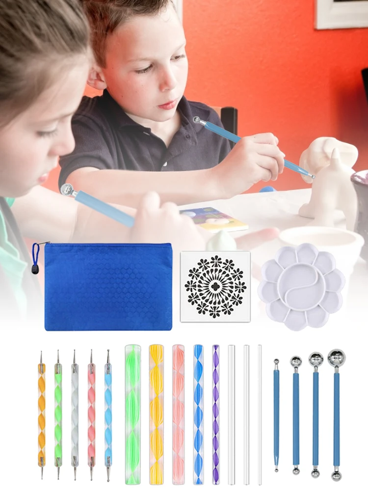 

19PCS/Set Dotting Painting Tools Embossing Stylus Set Painting Carving Kit For Clay Pottery Craft Art Drawing Coloring