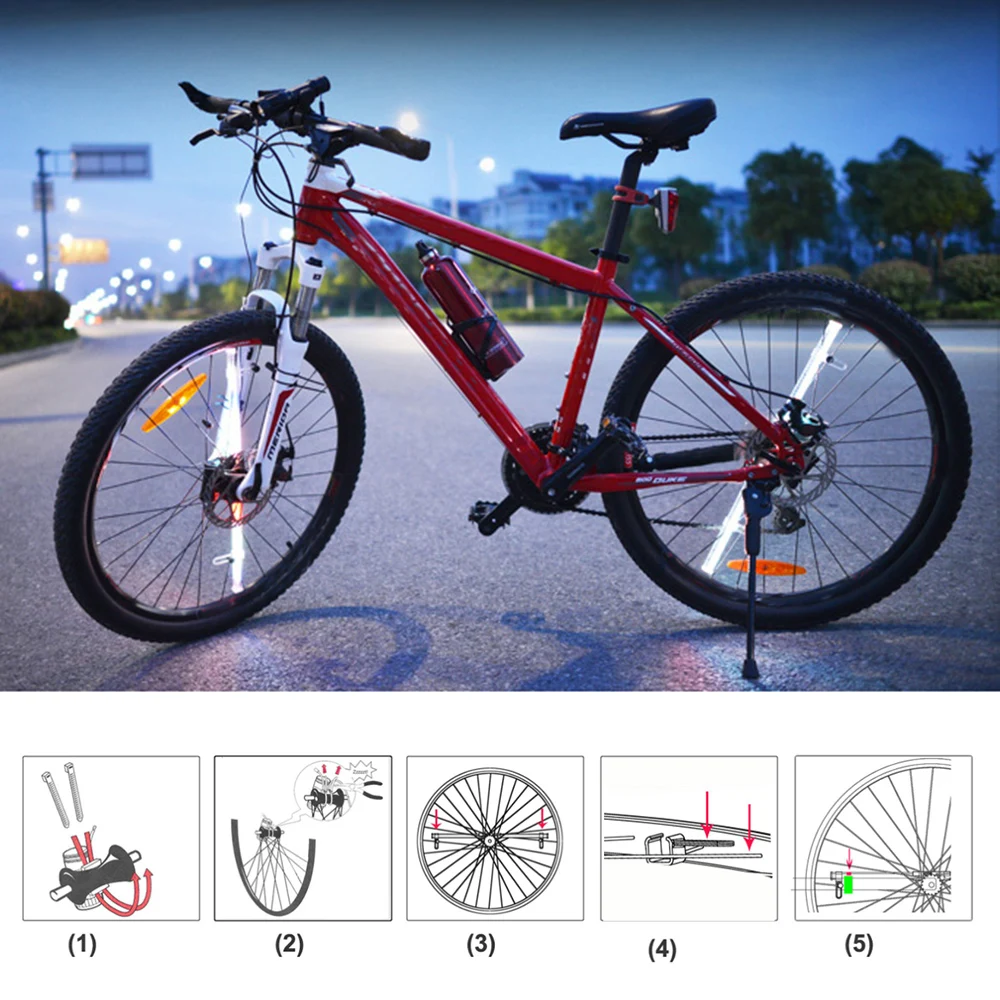 128 RGB светодиодная Водонепроницаемая Противоударная подсветка для велосипеда