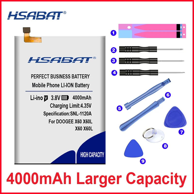 Аккумулятор HSABAT 0 Cycle 4000 мАч Для Doogee X60 X60L высококачественный мобильный телефон