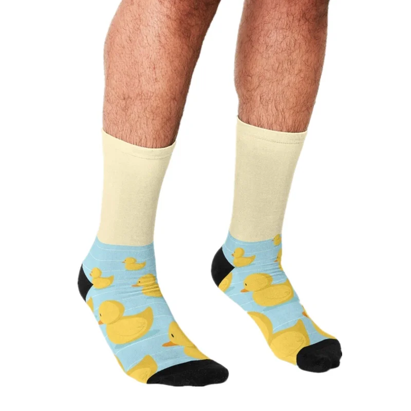 

Носки мужские резиновые с принтом, смешные носки в стиле Харадзюку, в стиле хип-хоп, милые повседневные сумасшедшие Короткие