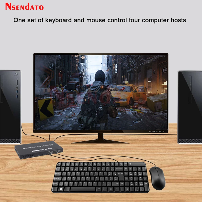 HDMI KVM переключатель 2 порта 4K USB адаптер в 1 выход аудио видео для клавиатуры мыши