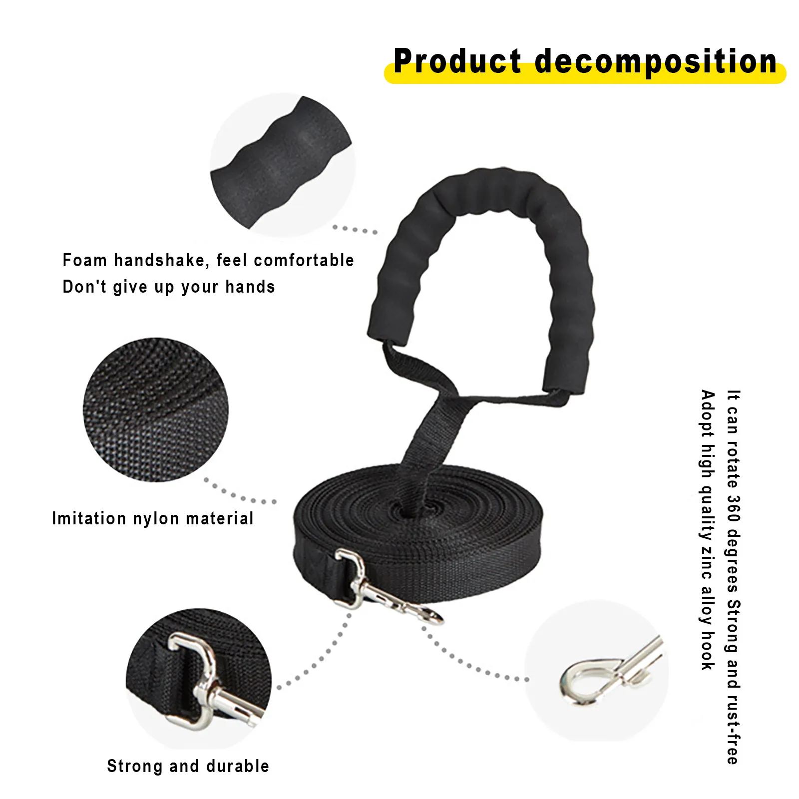 Ремень для дрессировки собак Многофункциональный шнурок со стальной пряжкой