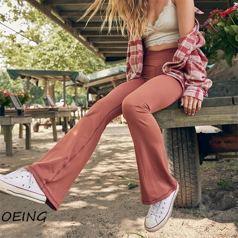 

Женские расклешенные брюки для фитнеса и йоги, бесшовные элегантные брюки для танцев в тренажерном зале, 2022