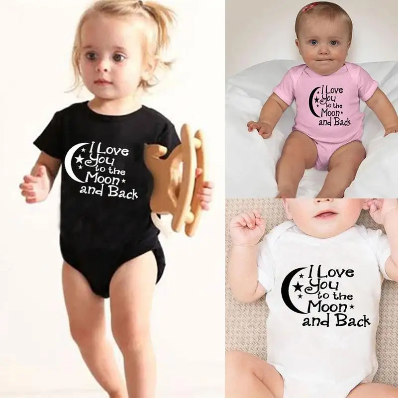 

Short Sleeve Baby Romper Letter Prints Four Seasons 0-24M Bodysuit Crawl Pajama Cotton Triangle Jumpsuit