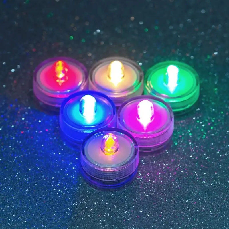 

LED Waterproof Round Candle Light Romantic Holiday Bar Christmas Wedding Party Decro Electronic Aquarium Light Dive Night Lights
