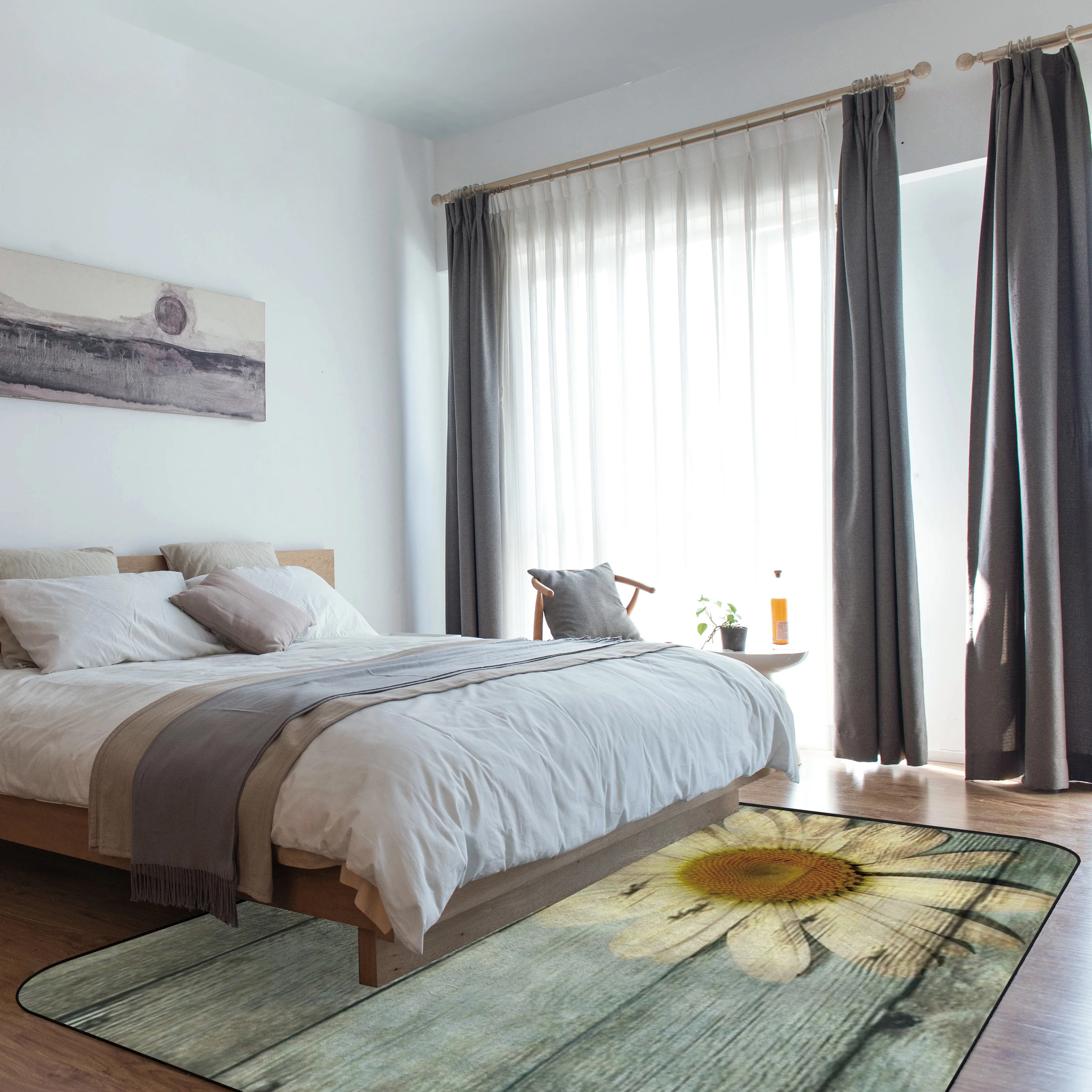 CHARMHOME мягкий ковер Противоскользящий подсолнечное дерево деревенский для