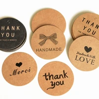 100pcs kraft paper gift tags thank you for celebrating with us labels handmade for wedding party decoration packaging hang paper
