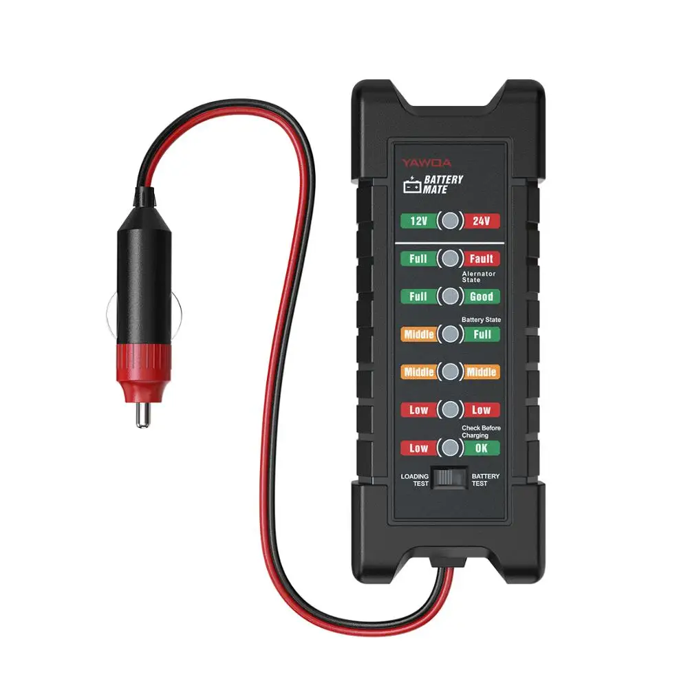 Cigarette Lighter Автомобильный Батарея Тестер 12 V-24 V цифровой генератор BM410 зажим авто Батарея анализатор 6 фара красного цвета для автомобилей автомобиля Батарея инструмента тестирования - Цвет: Cigarette Lighter