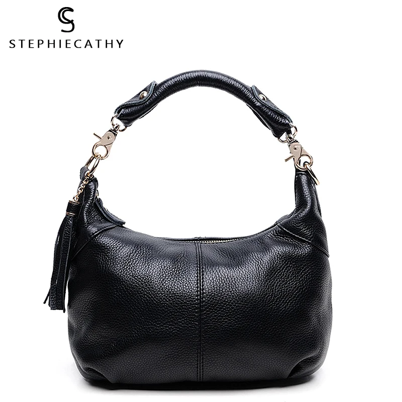 SC брендовая сумка хобо из натуральной кожи для женщин модная с кисточками
