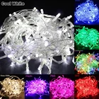 Рождественская уличная Рождественская гирлянда с вилкой Стандарта ЕССША, светодиодная гисветильник лянда s 100 м 10 м, украшения, волшесветильник свет, праздничное освещение, гирлянда на дерево