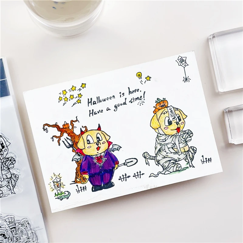 

YIXUAN Halloween puppy Metal Cutting Dies and Stamps For Scrapbooking Album Paper DIY Cards Crafts Embossing Dies New 2021