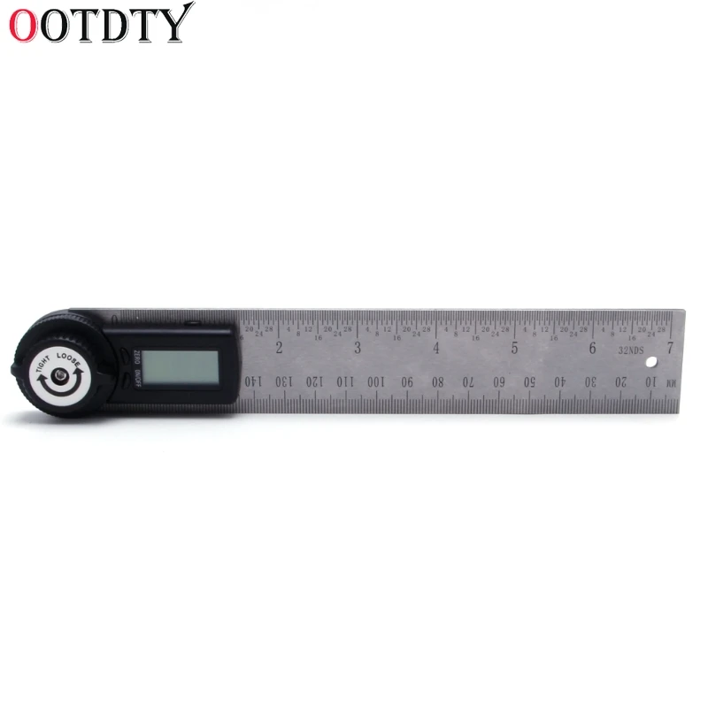 

OOTDTY 2 In 1 Digital Angle Ruler Finder Meter Protractor Inclinometer Goniometer Electronic Angle Gauge Stainless Steel
