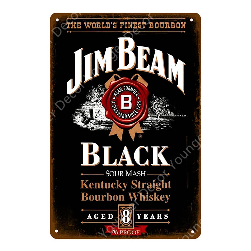 YD9076AI Jim Black Beer Jennessee виски винтажные металлические знаки Наклейка на стену для бара паба клуба человек пещера декоративные тарелки Олово плакат YI-067 - Цвет: YD9076AI